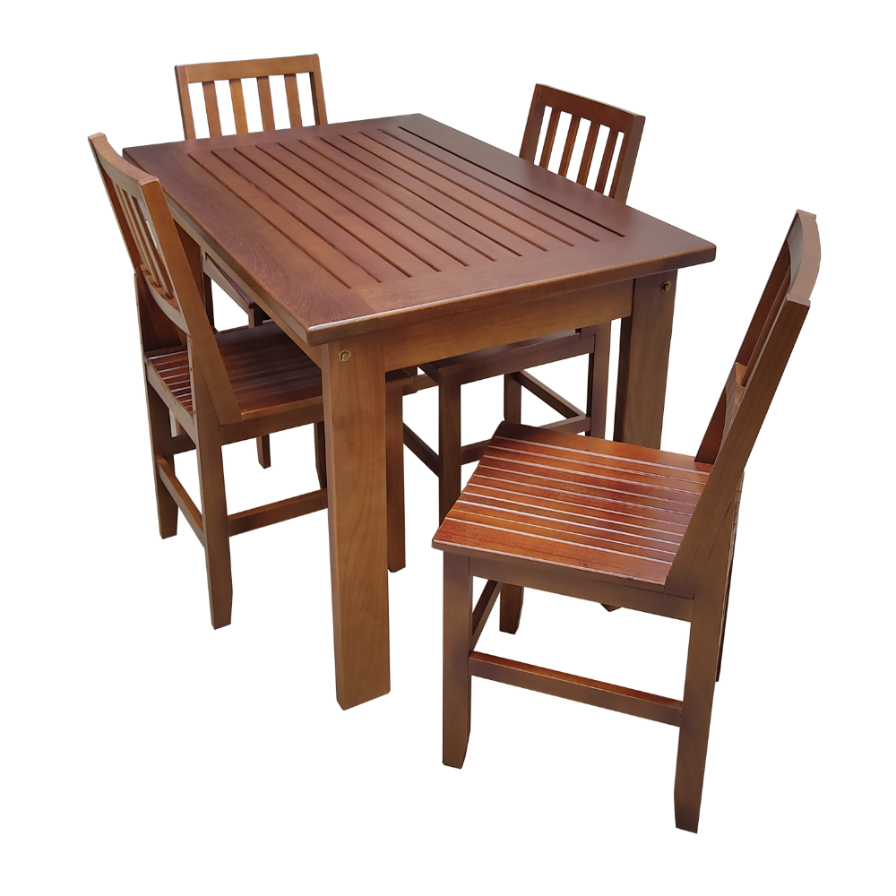 Conjunto de Mesa Madeira NR 1,20m com 4 Cadeiras Nair Imbuia