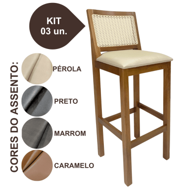 Kit 6 Cadeira Confort em Madeira Maciça - Jequitibá - Vivá Móveis