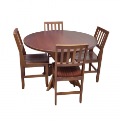 Conjunto de Mesa Madeira NR 1,20m com 4 Cadeiras Nair Imbuia